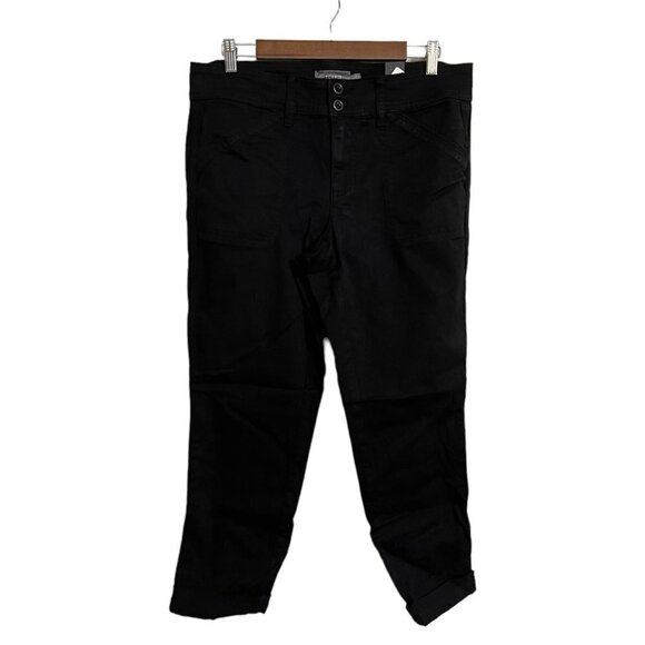 Torrid Womens NWT Black Ankle Crop Aviator Skinny Stretch Twill Mid-Rise Pant 12 - Picture 2 of 8